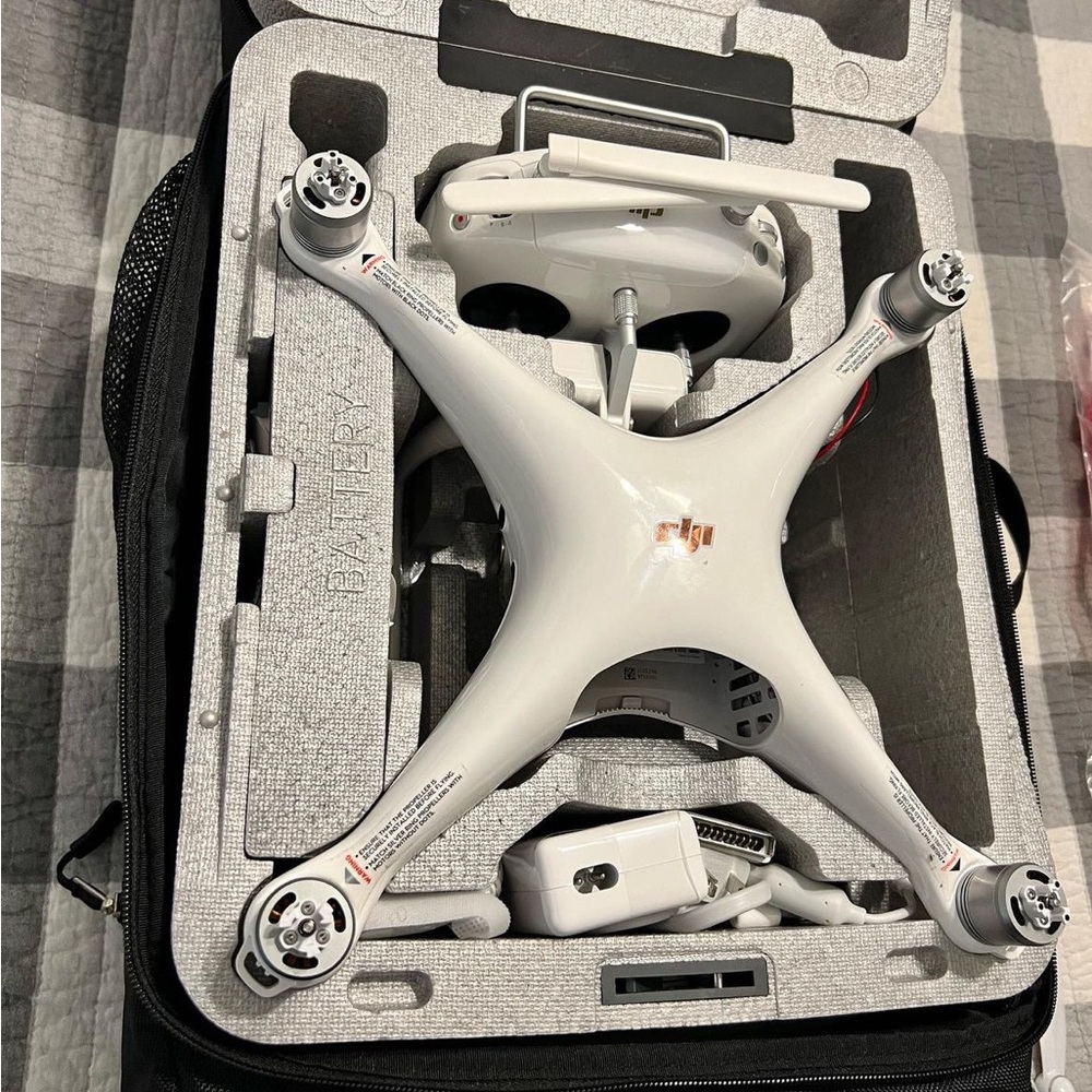 White Drone with Remote Control